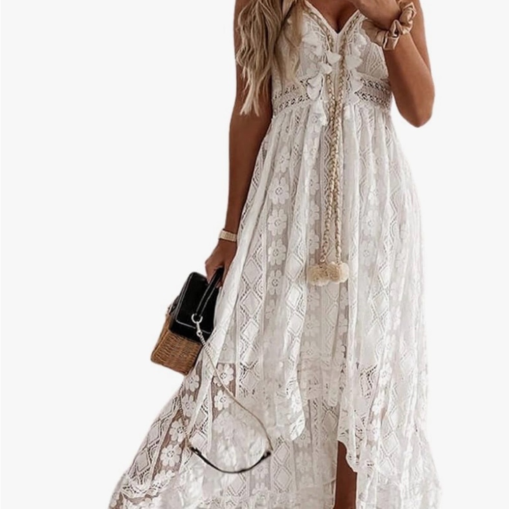 CUPSHE Elegant Lace Maxi Dress